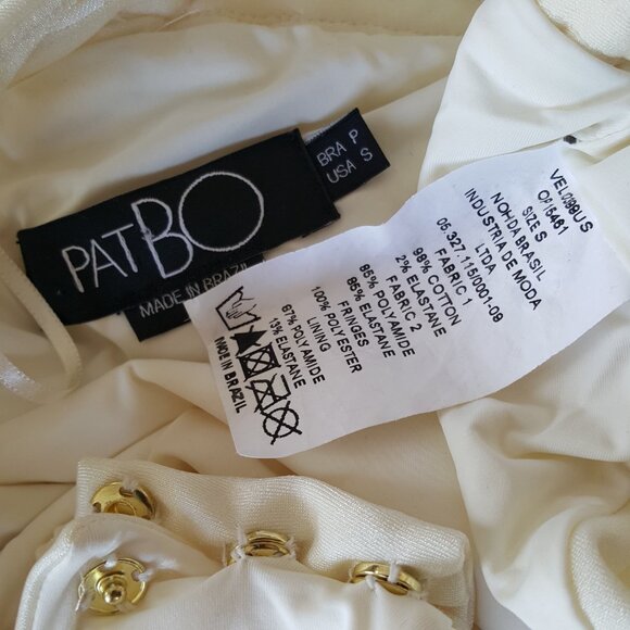 PatBO ! Netted Long Sleeve Fringe Beach Dress in Ivory ( Small ) - Picture 14 of 14